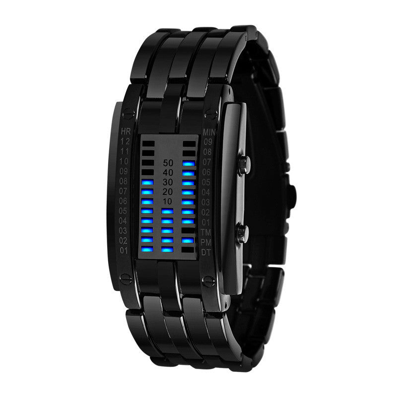 Fashion Men and Women watch Unisex Black Dial Metal Band Quartz Analog Water Resistant Sport Wrist Watch